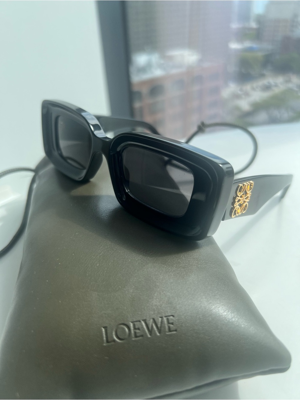 Loewe Black Chunky Anagram Sunglasses